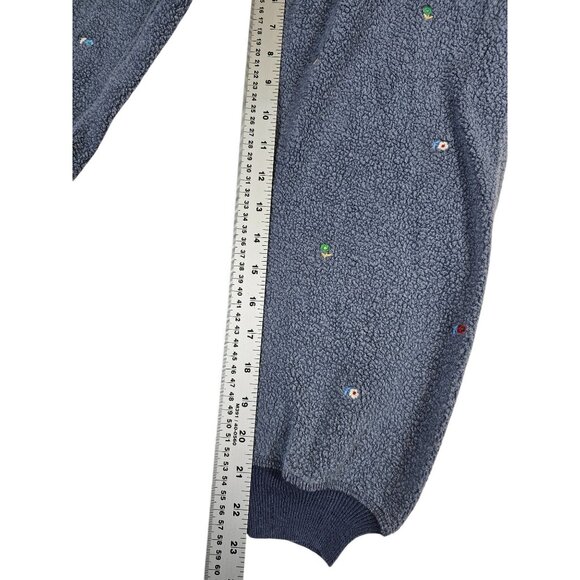 The Great Sherpa Floral Embroidered Cropped Sweatpants Size 0 Blue - Picture 6 of 10